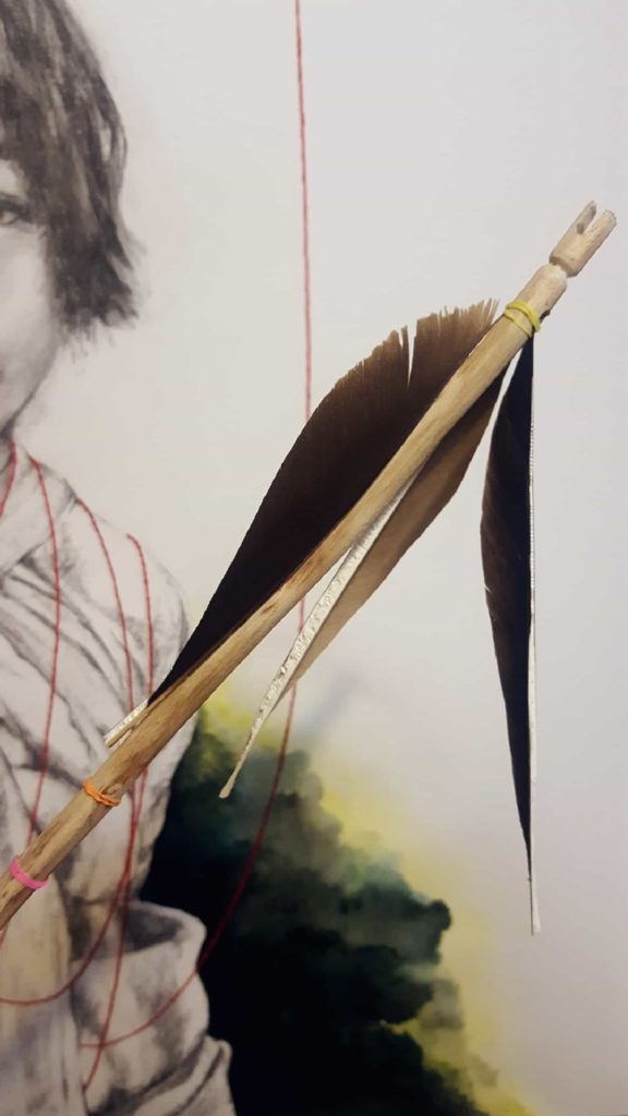 In her studio in Southern California, Trinh Mai creates arrows and paints scenes drawn from her family's experiences. Image courtesy of the artist. Images courtesy of the artist