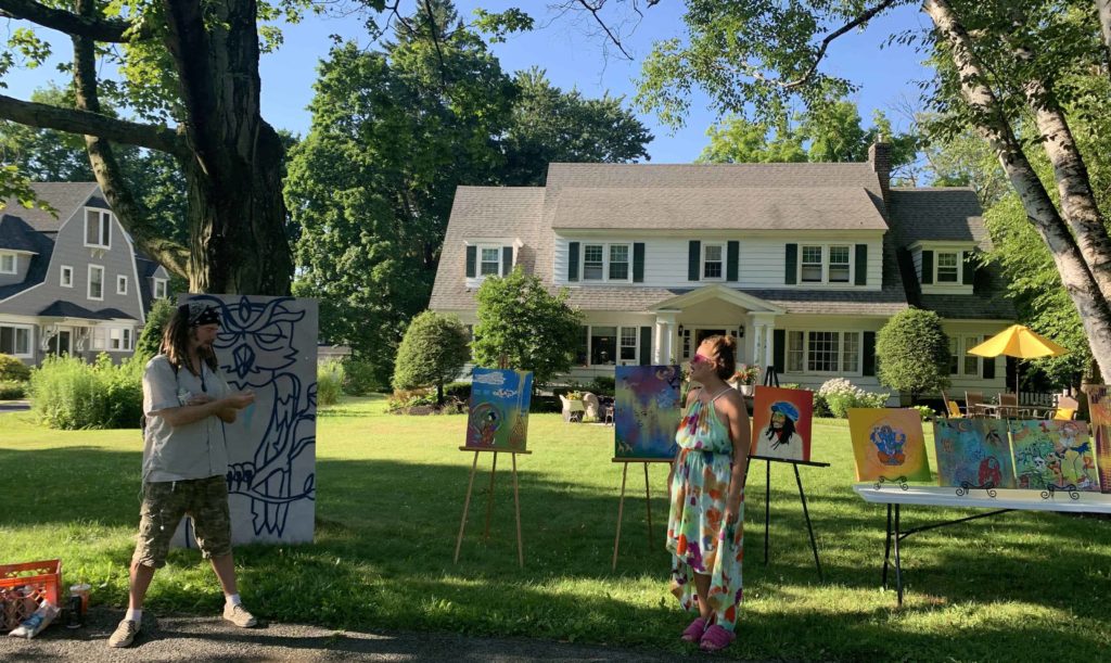 Berkshire artist Jesse Tobin McCauley, known for her bright murals around the city, calls on more than 35 local artists in the annual Drive Walk Bike By Art Show.