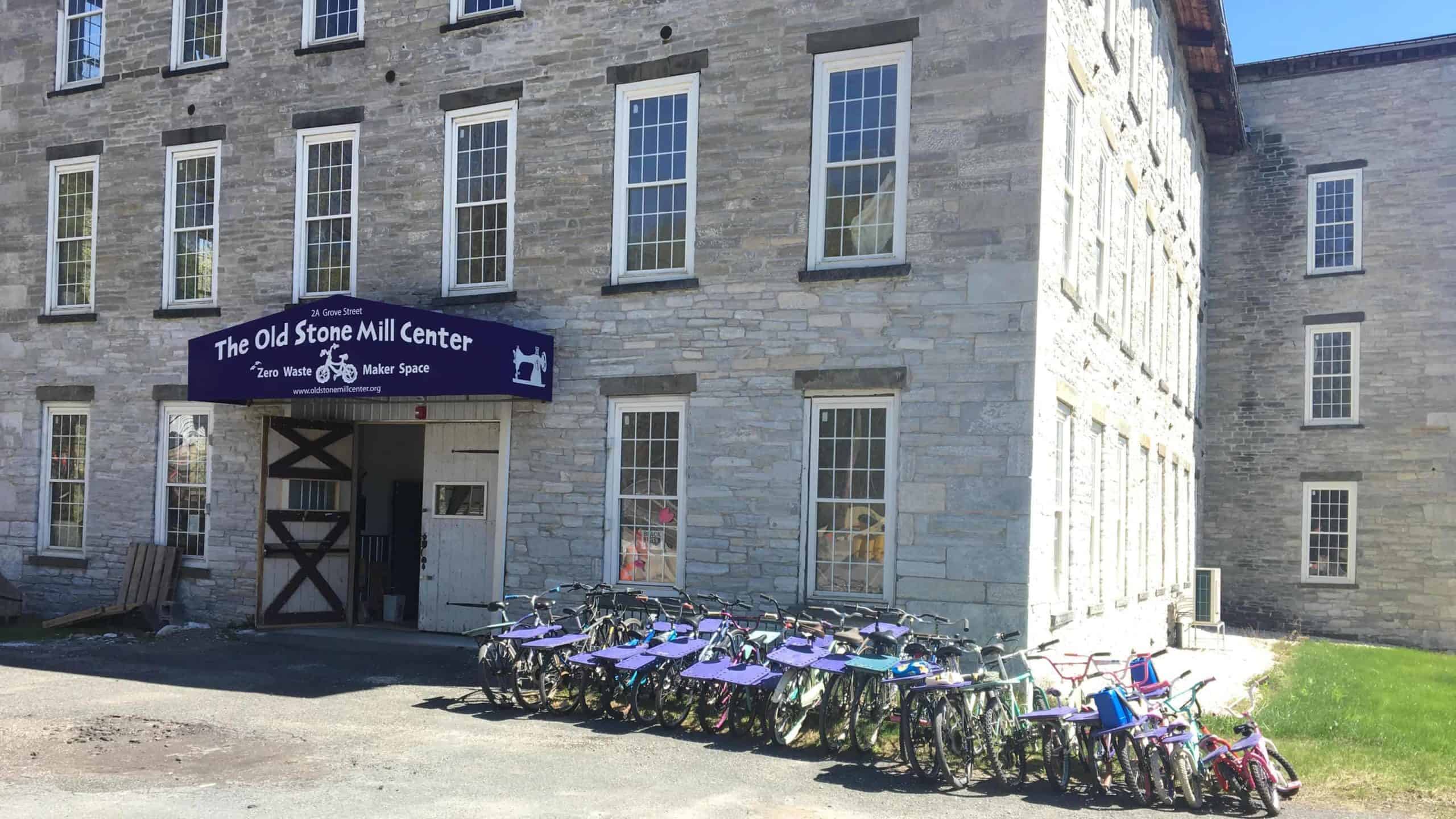 The Old Stone Mill Center in Adams, a zero-waste maker space, restores bikes to donate and sell.