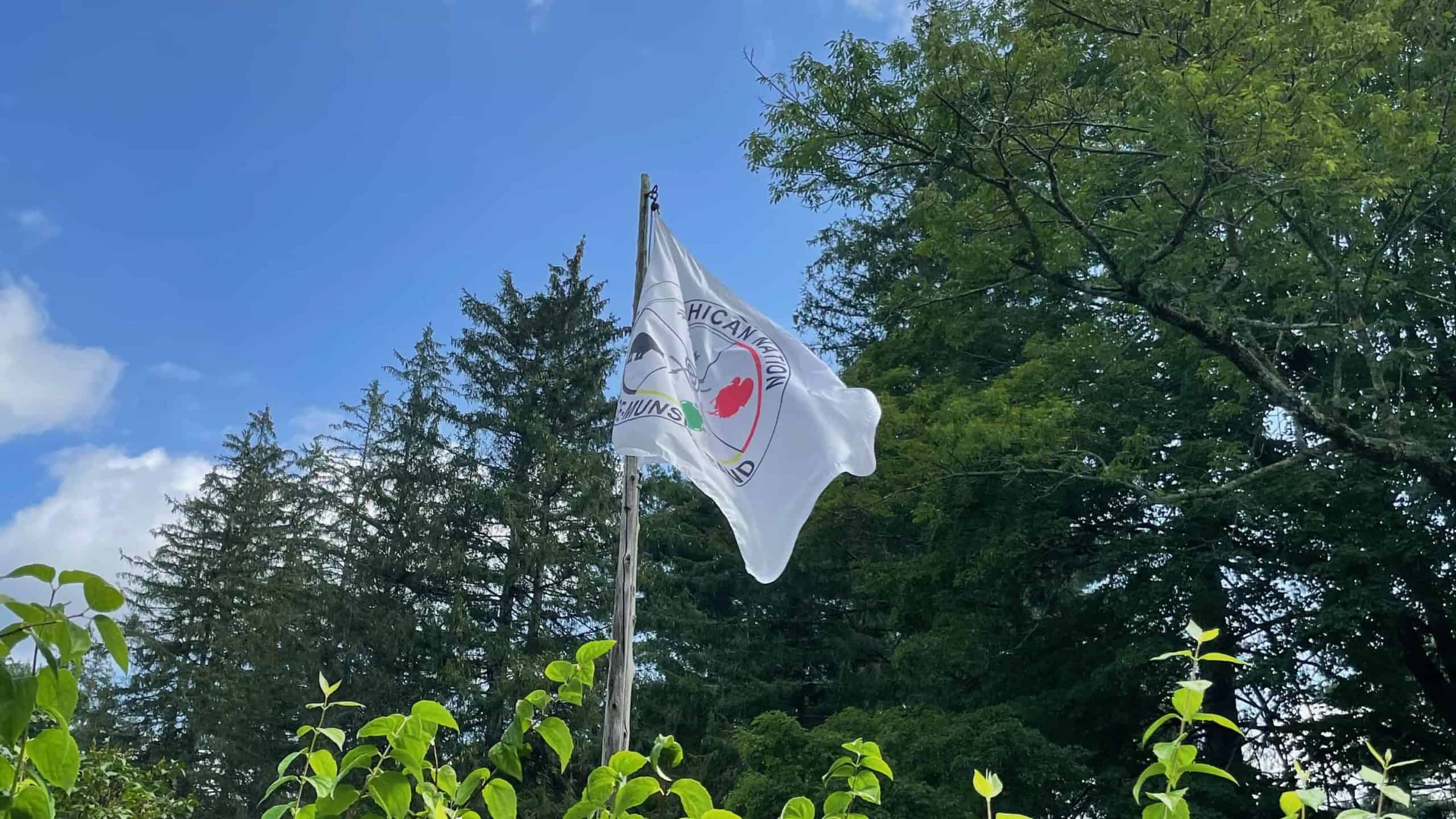 The flag of the Stockbridge Munsee Nation flies at the Mission House in Stockbridge.