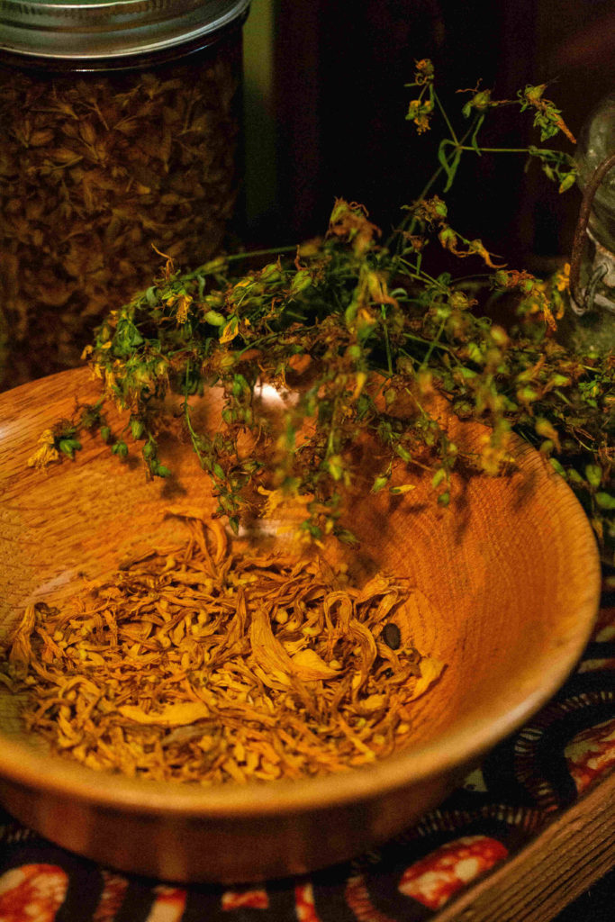 Seeds and herbs fill the Apothecary in Rites of Passage.