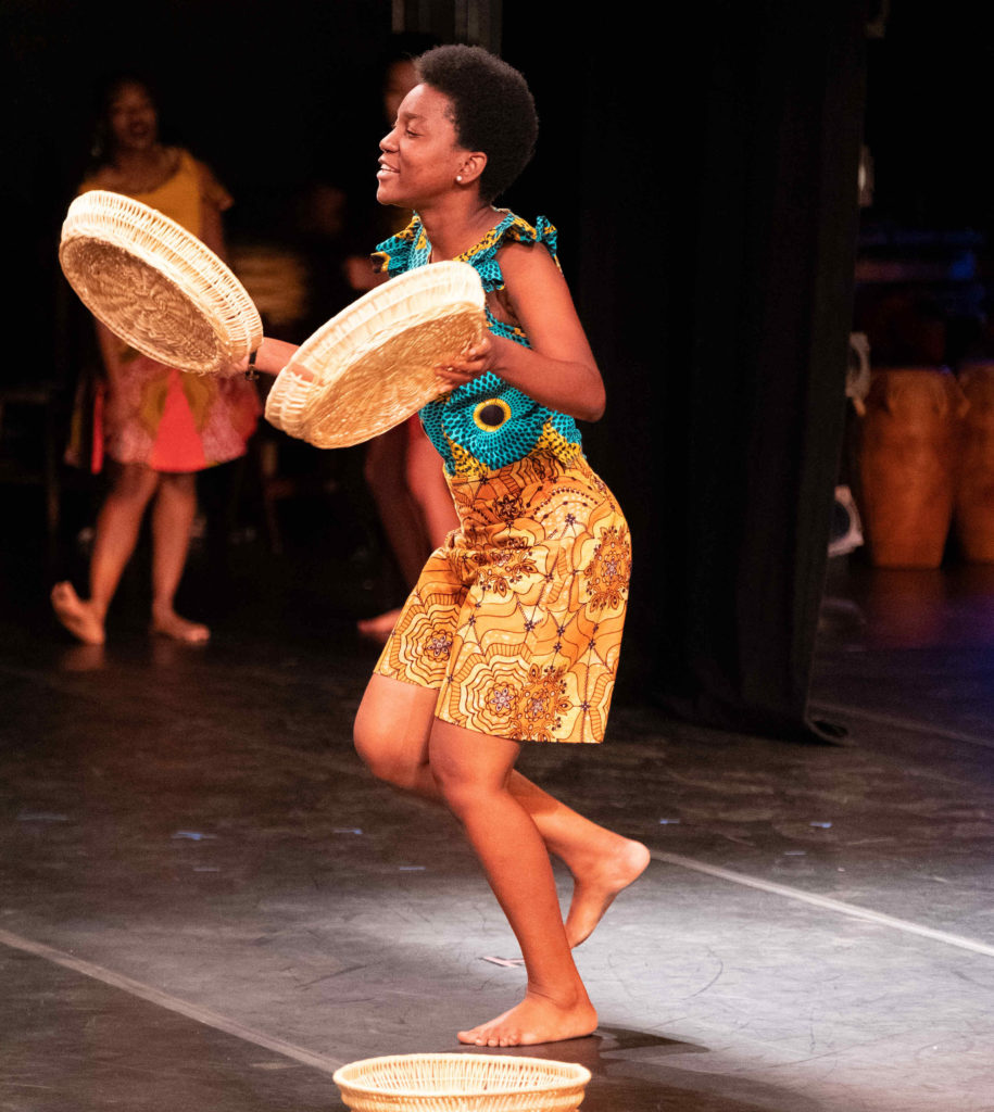 Students perform wtih Kusika, the student African American dance ensemble. Press photo courtesy of Williams College.