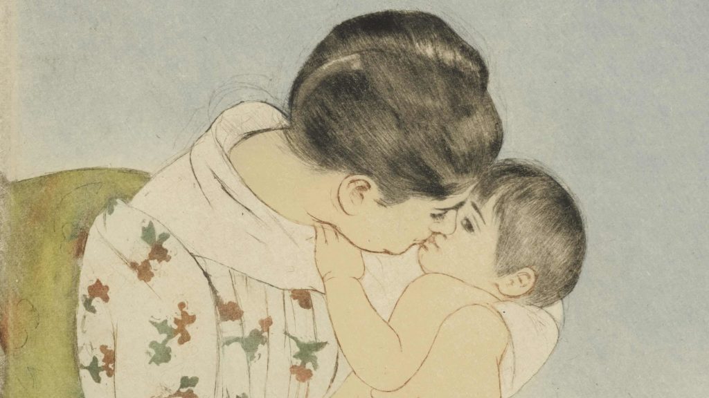 Mary Cassatt's Intaglio print 'A Mother's Kiss' appears in Hue and Cry at the Clark Art Institute.