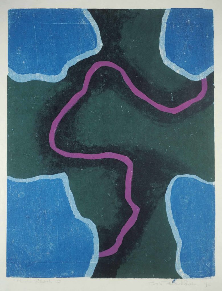 Artist and Master Printer Robert Blackburn's abstract lithograph Purple Flash III appears in a celebration of his life and work at the Hyde Collection in Glens Falls, N.Y.