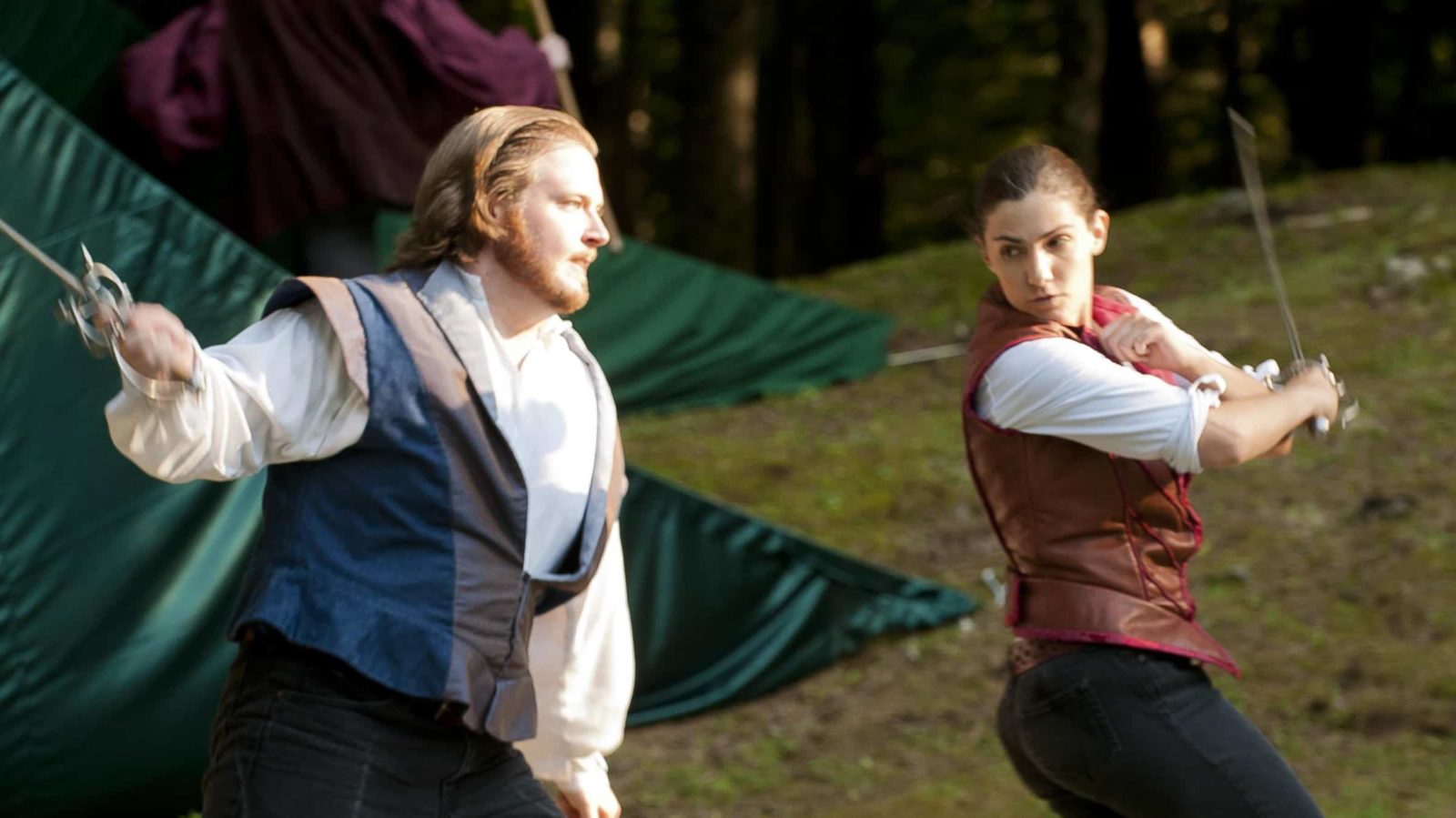 Shakespeare & Company actors perform in Romeo and Juliet outdoors at the Mount in 2014. Press photo courtesy of the theater.