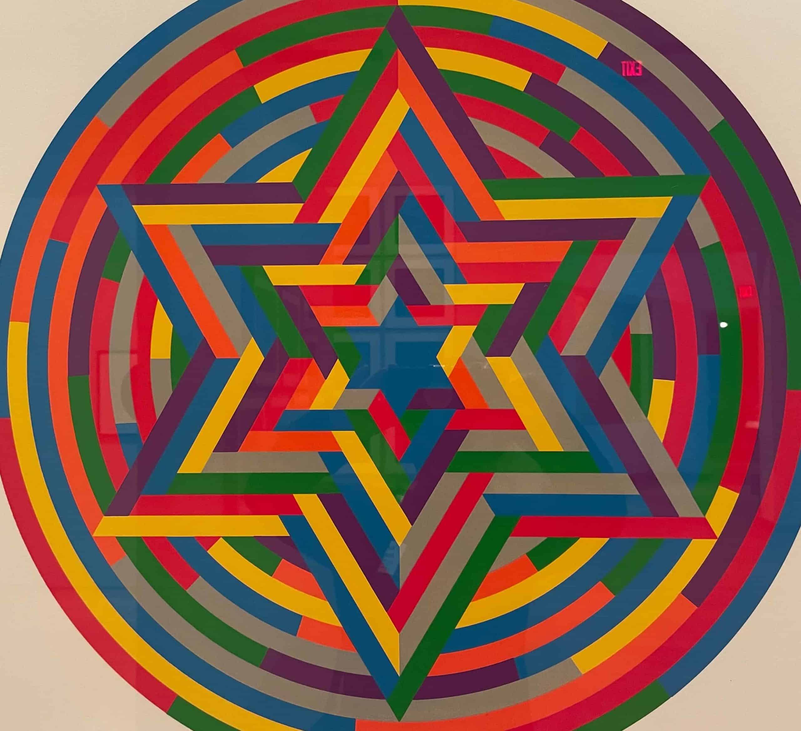 Sol LeWitt's Shul Print, a vividly colorful Star of David, appears in Strict Beauty at the Williams College Museum of Art. Press image courtesy of WCMA.