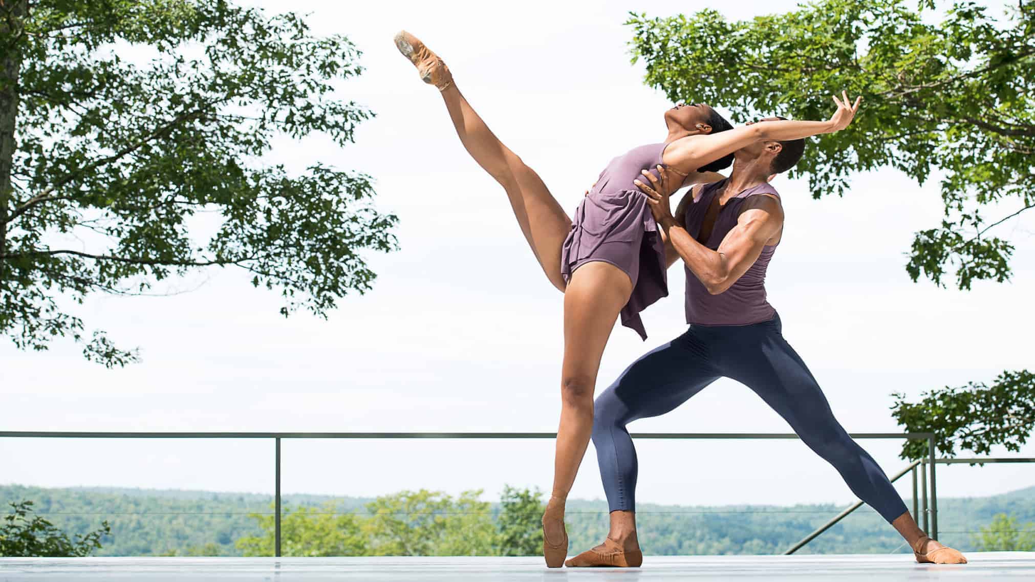 Dancers perform on the outdoor stage at Jacob's Pillow.