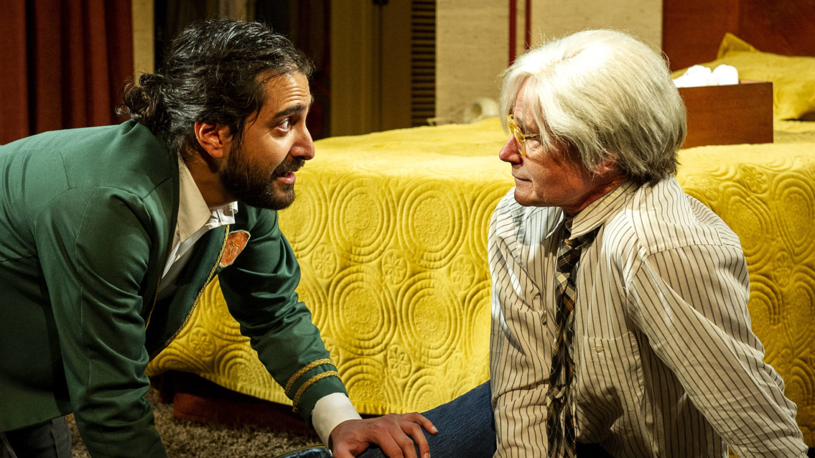 Nima Rakshanifar and Henry Stram appear in 'Andy Warhol In Iran' at Barrington Stage Company. Press photo courtesy of BSC