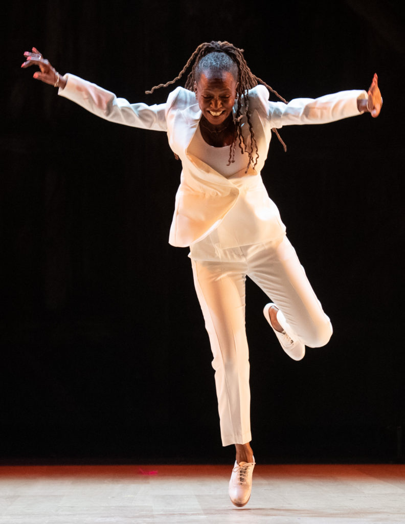 Tap and jazz legend Dormeshia performs in America(a) to Me at Jacob's Pillow Dance Festival. Press photo courtesy of the Pillow