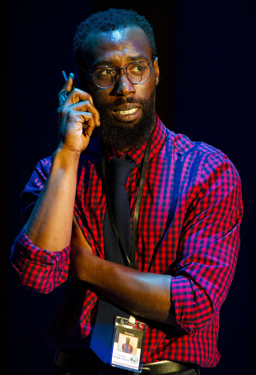 Brandon St Clair appears in ABCD at Barrington Stage Company. Press photo courtesy of the theater
