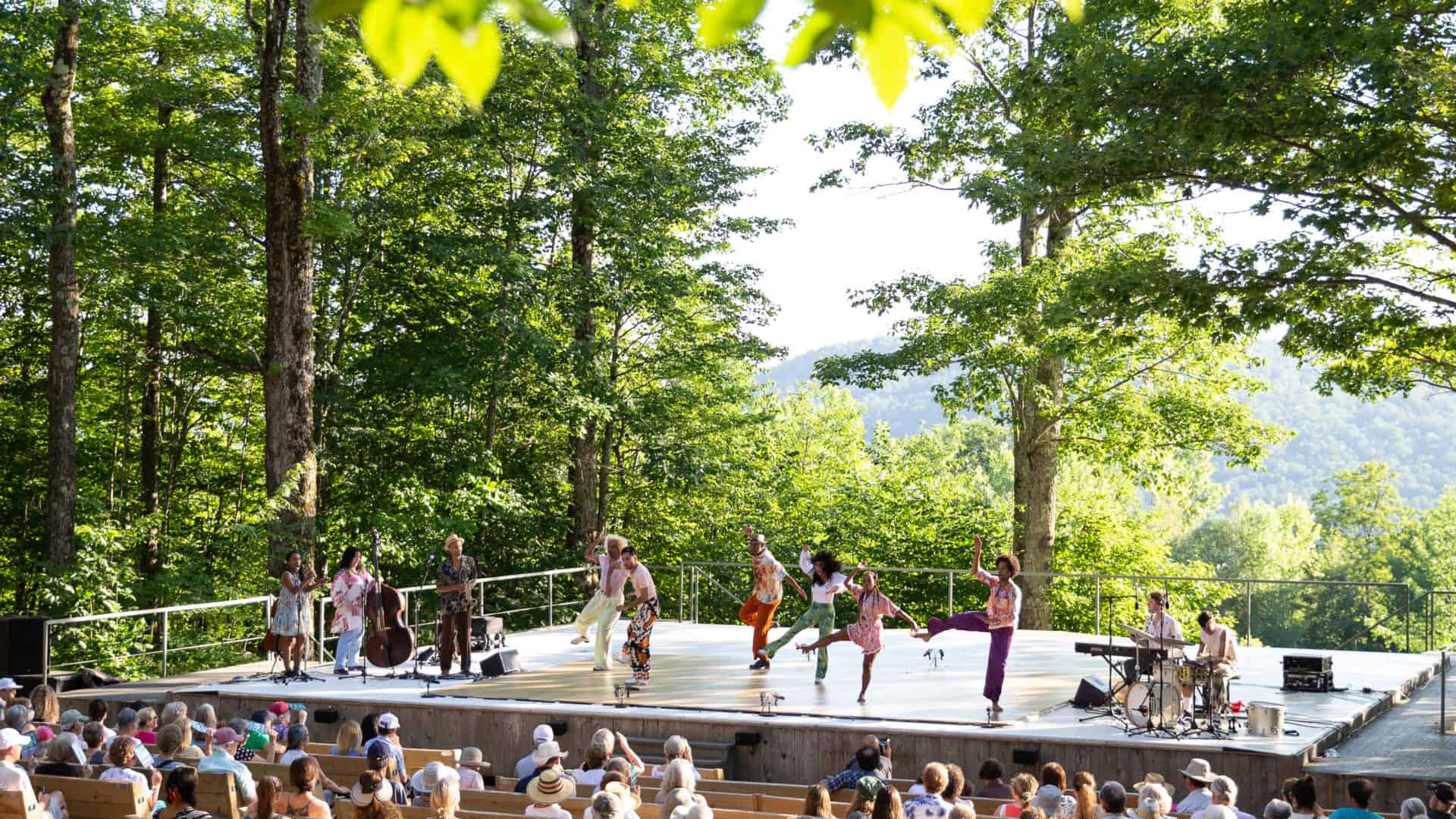Performers with Music from the Sole perform tap inflected with Brazilian rhythms. Press photo courtesy of Jacob's Pillow Dance Festival.