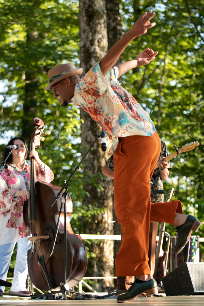 Performers with Music from the Sole perform tap inflected with Brazilian rhythms. Press photo courtesy of Jacob's Pillow Dance Festival.