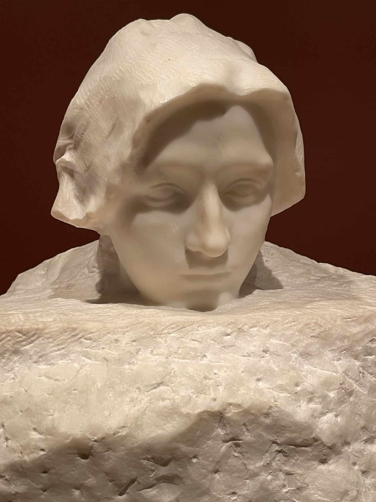 Rodin's sculpture shows Camille Claudel encased to the chin in marble.