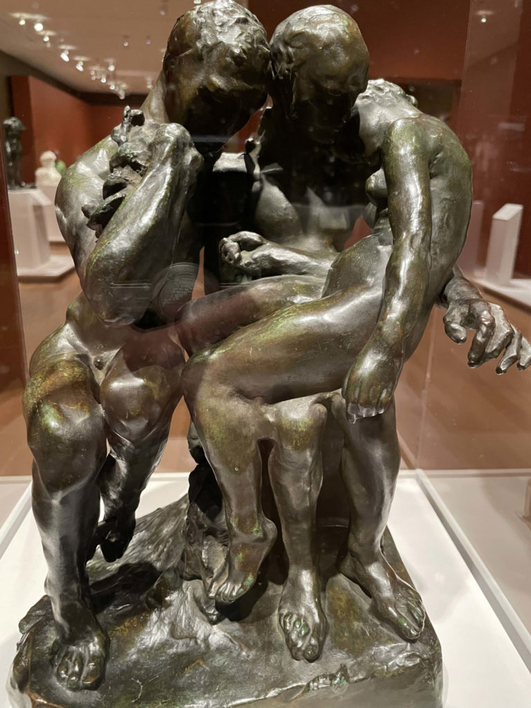Bronze figures mourn in Rodin's Death of Alcetis.