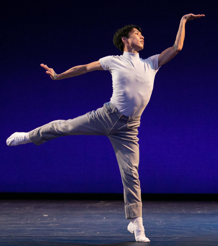 A Hubbard Street Dance Chicago dancer extends lithe arms at Jacob's Pillow. Press photo courtesy of Jacob's Pillow