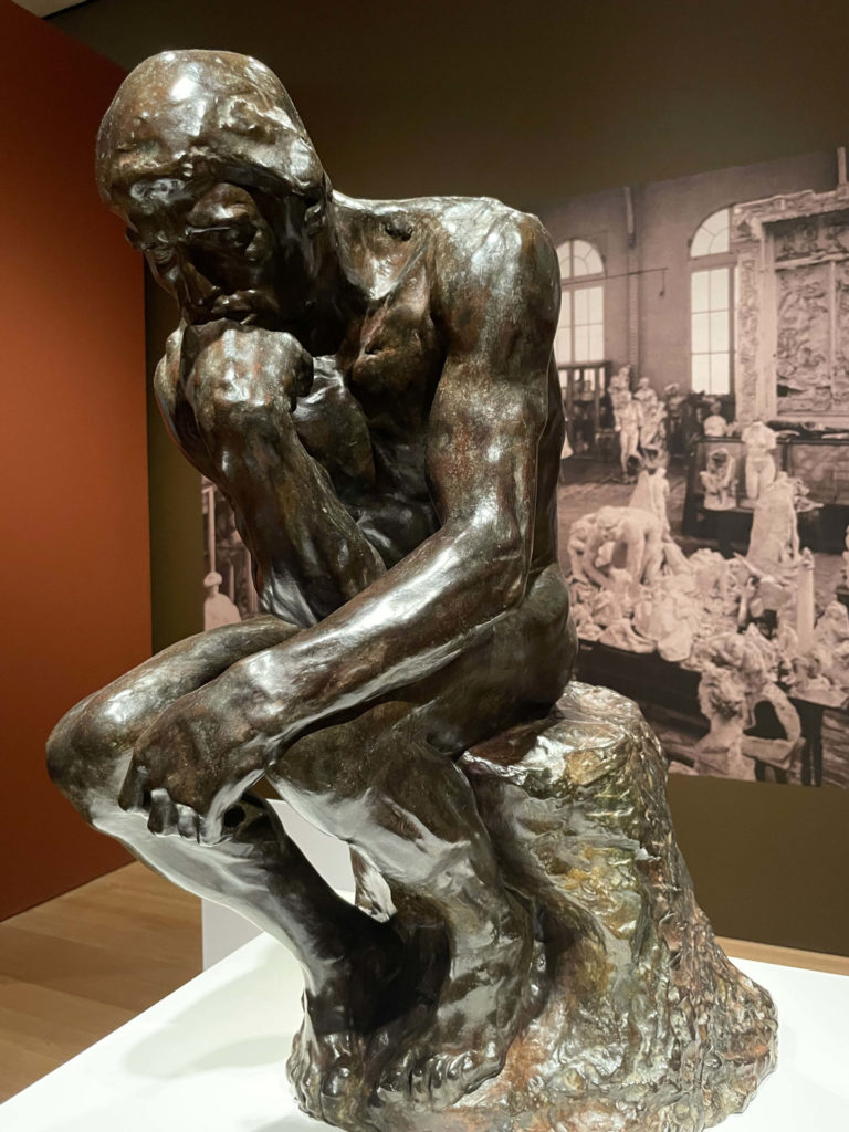 Dante inspired 'The Thinker' shown in 'Rodin in the United States' at the Clark Art Institute. Photo taken with permission from the museum
