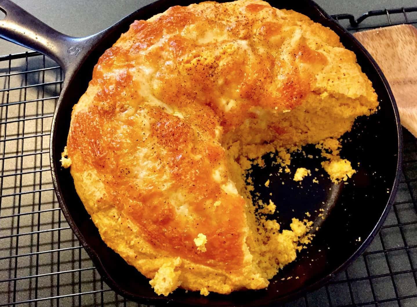 Bohemian Nouveaux corn bread cools in a skillet. Press photo courtesy of the artist