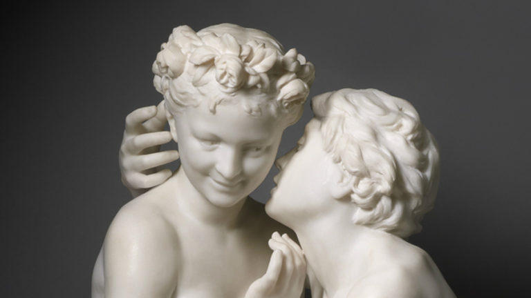 Daphnis and Chloe whisper in a sculpture at the Clark Art Institute. Photo courtesy of the Clark