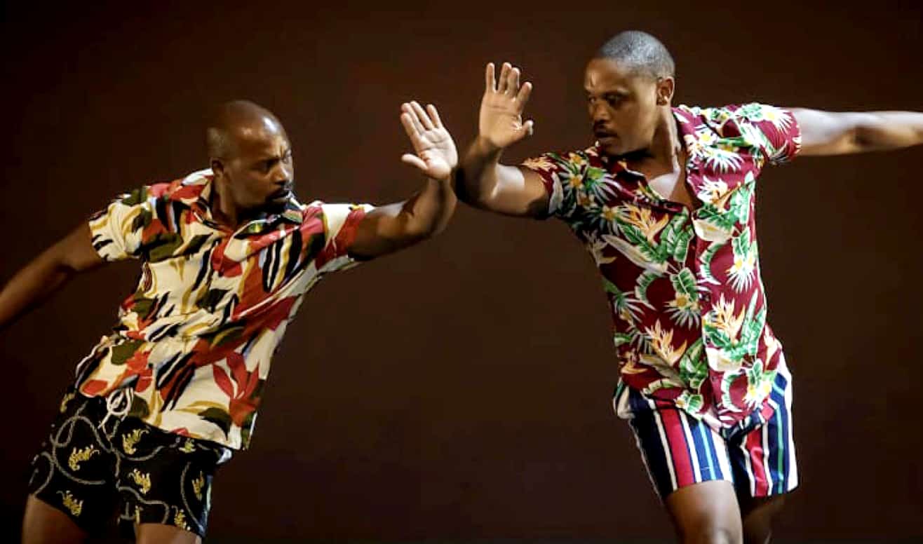 South African dancers and choreographers Thulani Chauke and Albert Fana Tshabalala perform together. Press photo courtesy of Mass MoCA and the artists.