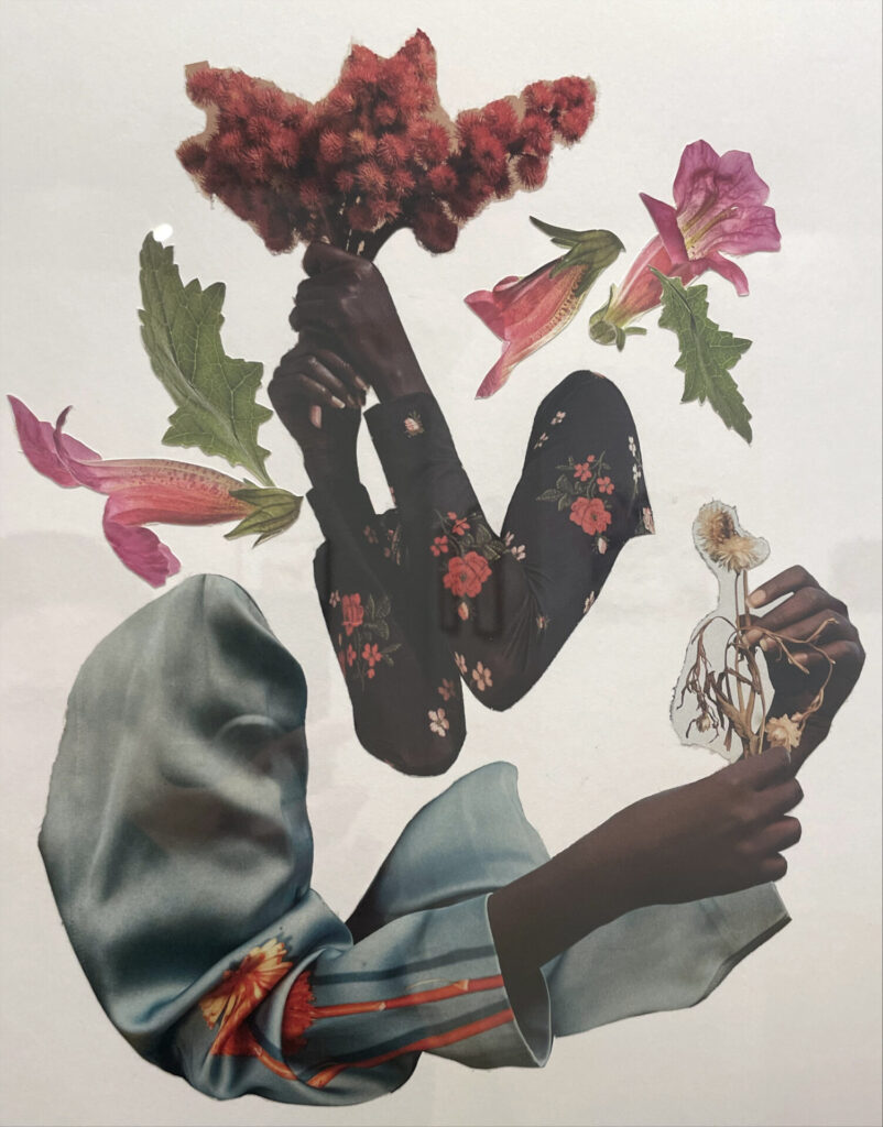 Heather Polk invokes the strength of women and the natural world in 'Gather your own bouquet,' in the collage show at MCLA's Gallery 51. Photo by Kate Abbott, courtesy of MCLA