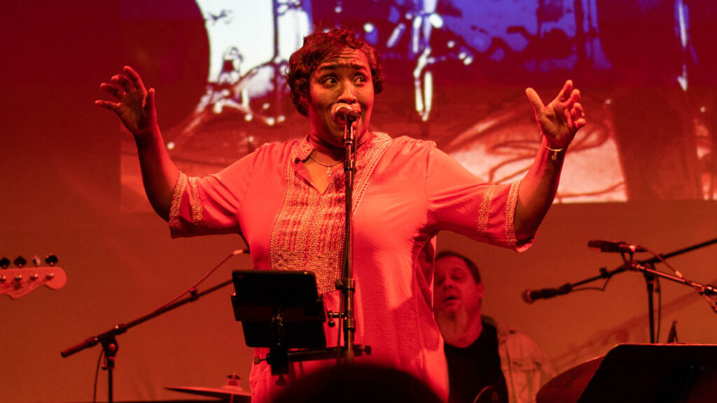 Gina Coleman, vocalist of the cclaimed Berkshire group Misty Blues, performs live. Press photo courtesy of Mass MoCA.