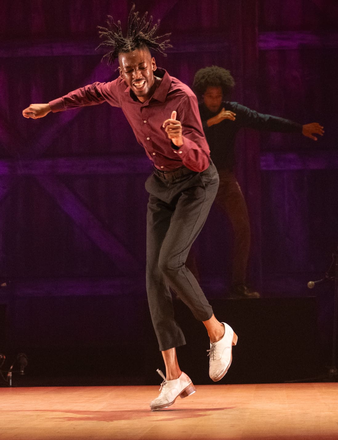 Sterling Harris performs in Sound Space with Dorrance Dance. Press photo courtesy of Jacob's Pillow