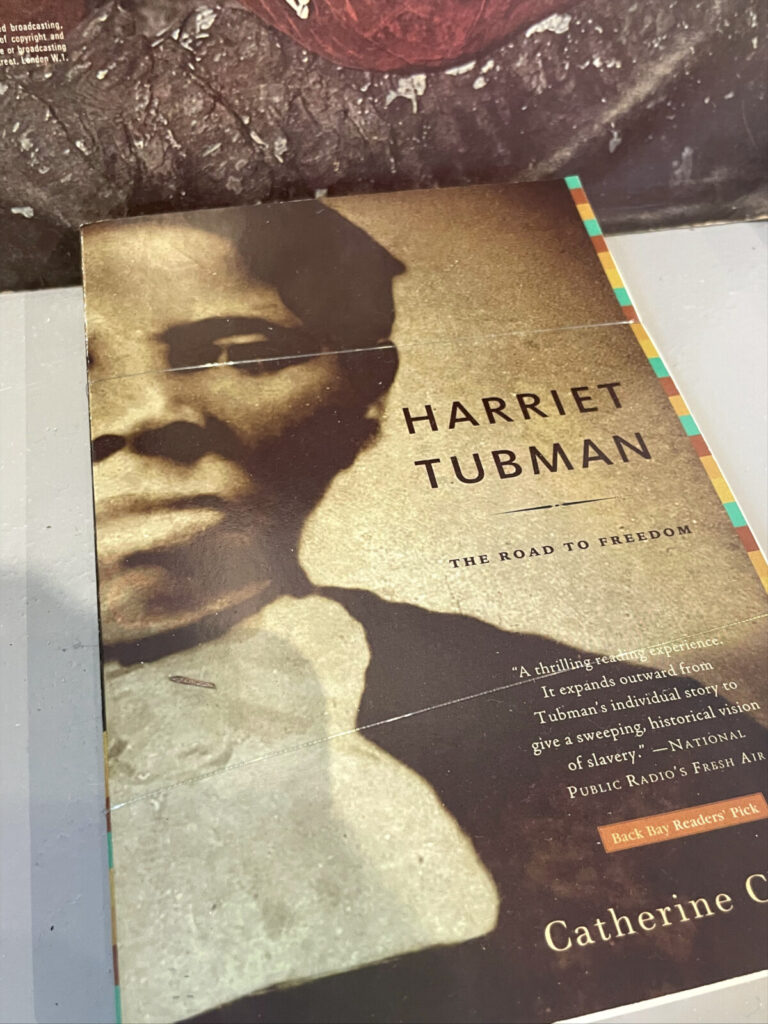 A life of Harriet Tubman sits in the midst of books and music and sculpture in George Adéagbo's site-specific art installation at Chesterwood.