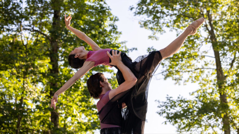 Dancers with the Tulsa Ballet perform on the outdoor stage at Jacob's Pillow. Press photo courtesy of Jacob's Pillow Dance Festival
