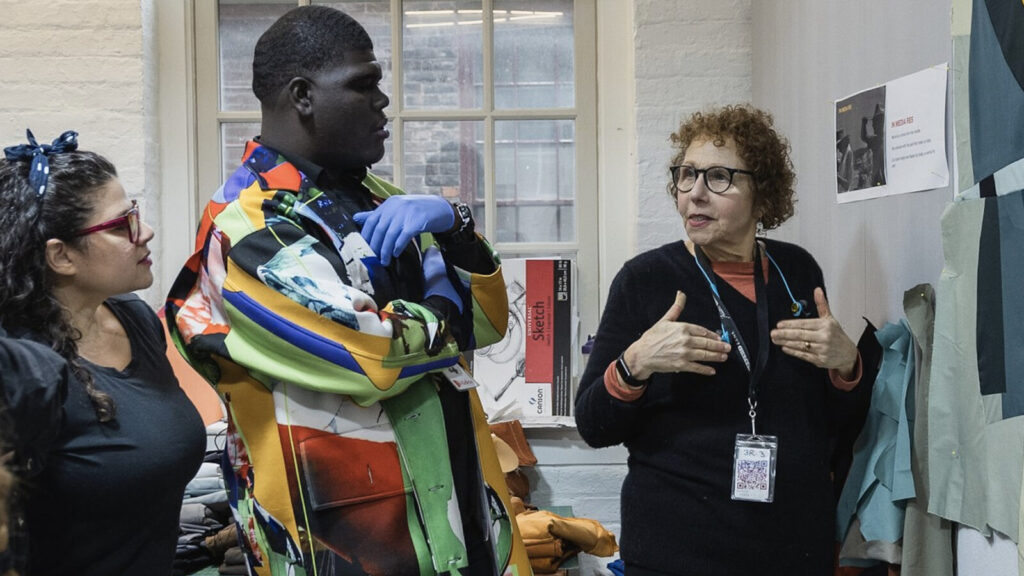 Artists in residence and visitors meet in the studios at Mass MoCA. Press photo courtesy of Mass MoCA