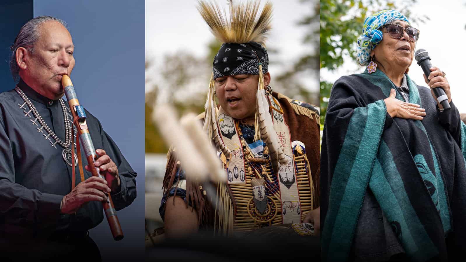 R. Carlos Nakai, the world’s premier performer of the Native American flute; Shawn Stevens, celebrated Mohican storyteller; Cheryl Fairbanks, Esq, renowned Indigenous Peacemaker, will perform and speak in the annual celebration Honoring Native America with the Alliance for a Viable Future. Press photos courtesy of the Mahaiwe Performing Arts Center