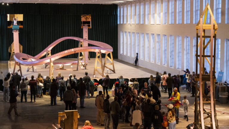 Mass MoCA opens after hours to celebrate EJ Hill's Brake Run Helix. Photo courtesy of the museum
