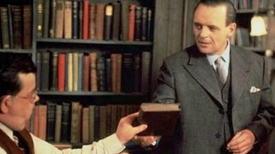 Anthony Hopkins appears as Frank Doel in the bookshop at 84 Charing Cross Road. Film still courtesy of the Clark Art Institute