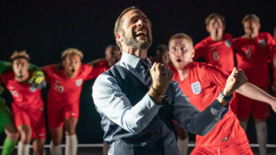 Joseph Fiennes performs as Gareth Southgate in a new play by James Graham exploring British football (soccer) at the London National Theatre. Press photo courtesy of the Mahaiwe