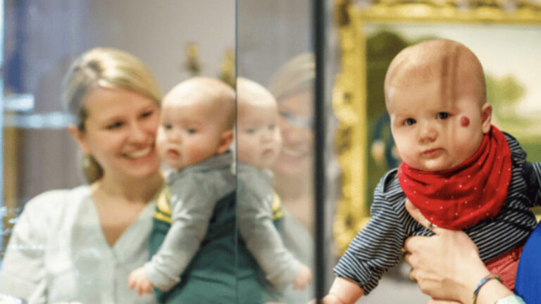 Parents and infants get together for art and company at the Clark. Press image courtesy of The Clark Art Institute