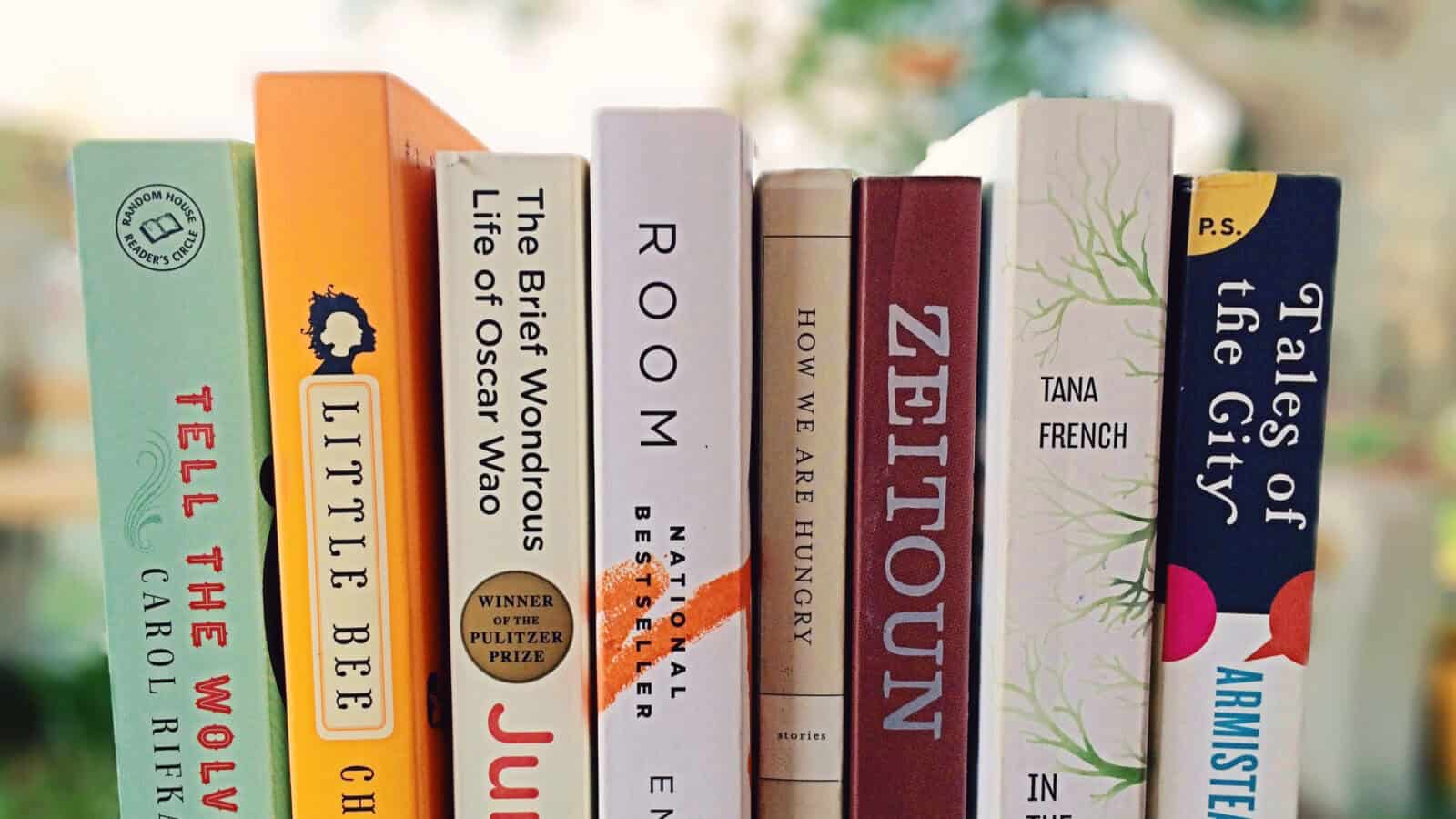Books show bright spines on a windowsill in the sunlight. Creative Commons courtesy photo