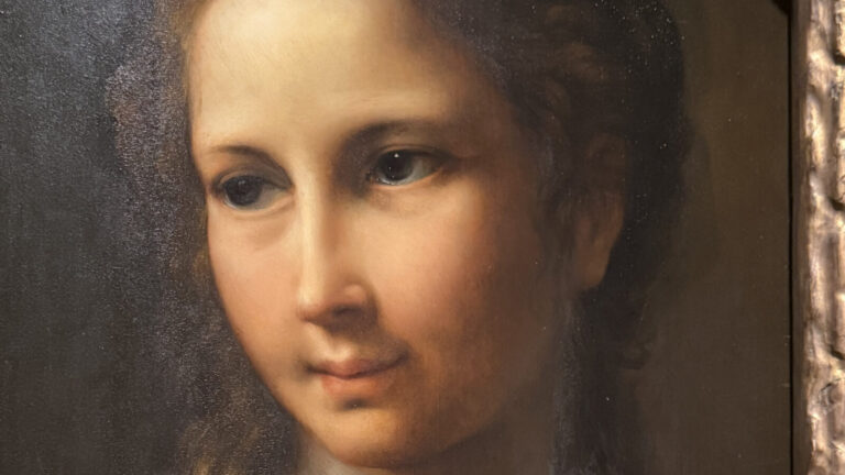 A young woman looks out of the frame and glows with sunlight in a 16th century portrait. Press image courtesy of the Clark Art Institute