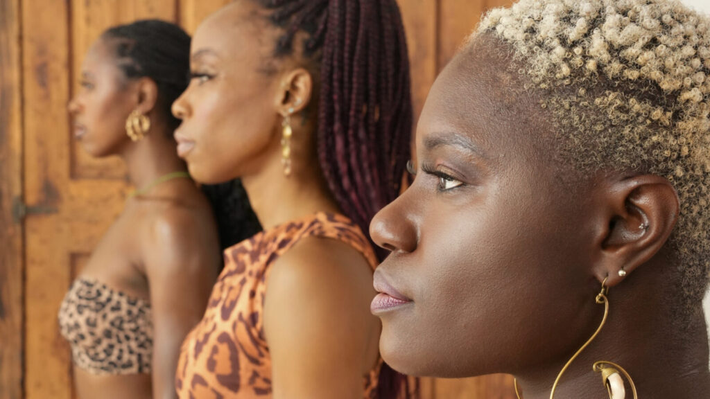 Dancers Dionne Eleby, Tulani S. Weeks and Ashley Blanchard honor women leaders of the past as KaJe Movement Collective offers a live performance and ceremonial work celebrating the resilience, joy, and sisterhood of Black women across the diaspora. Press photo courtesy of the artists
