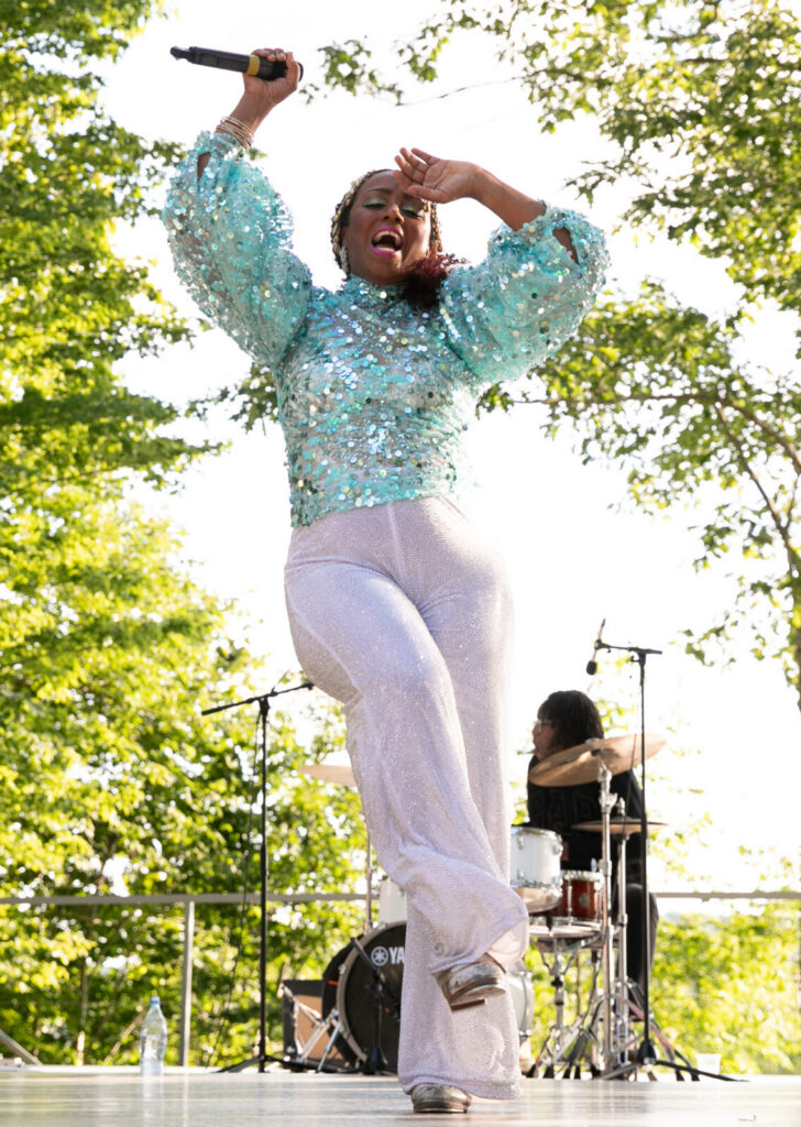 Internationally acclaimed tap artist Brinae Ali performs on the outdoor stage. Press photo courtesy of Jacobs Pillow